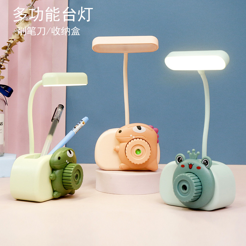卡通恐龙台灯青蛙台灯创意铅笔刀台灯床头小夜灯桌面学习阅读灯
