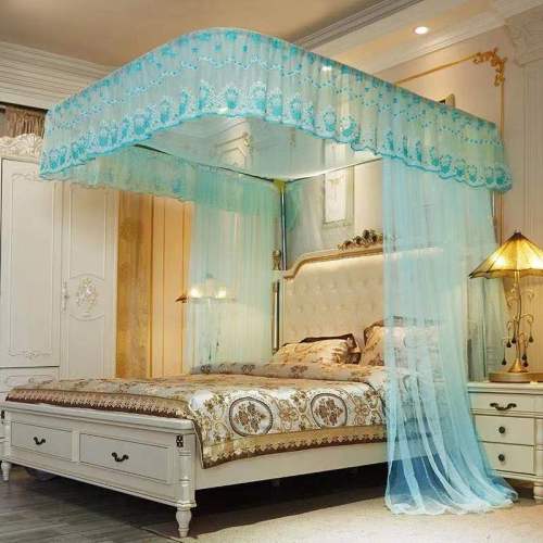 foldable u-shaped track mosquito net adult contraction band bracket big bed palace style mosquito net