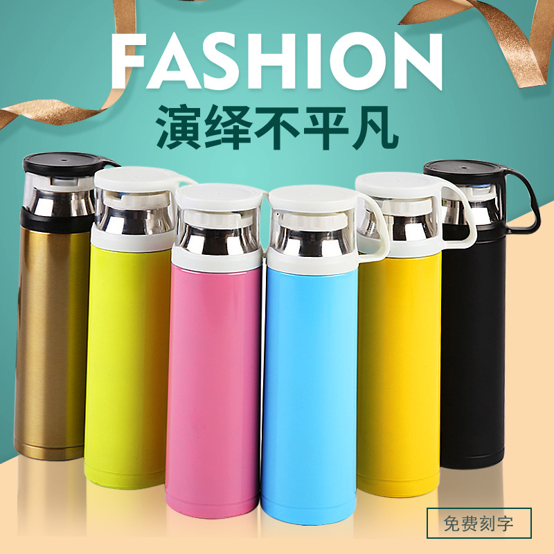 新款透明盖不锈钢保温杯批发时尚创意车载水杯广告礼品保温杯定制