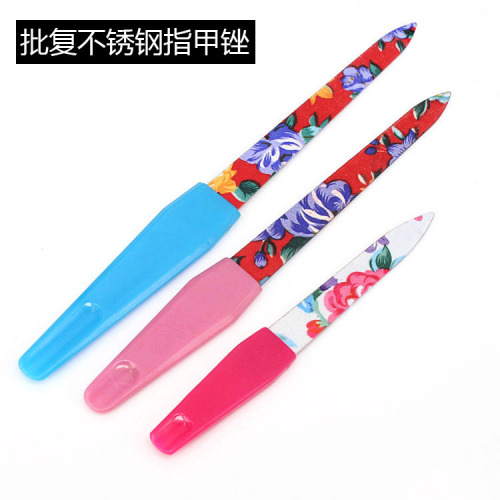 Supply Nail Tools Metal Nail Rubbing and Covering Stainless Steel File Double-Sided Polishing File 