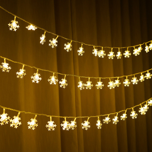 snowflake light string led small colored light star light battery box flashing light string christmas festival ins decorative light cross