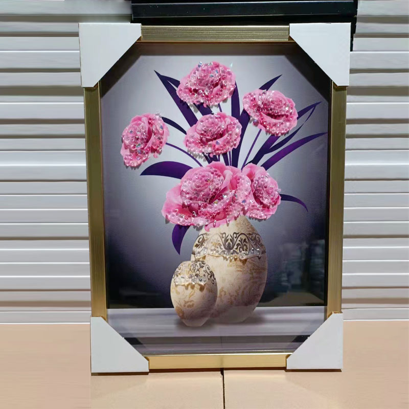 工厂新品欧美轻奢镶钻客厅餐厅背景墙装饰画镶钻3D酒店走廊壁画