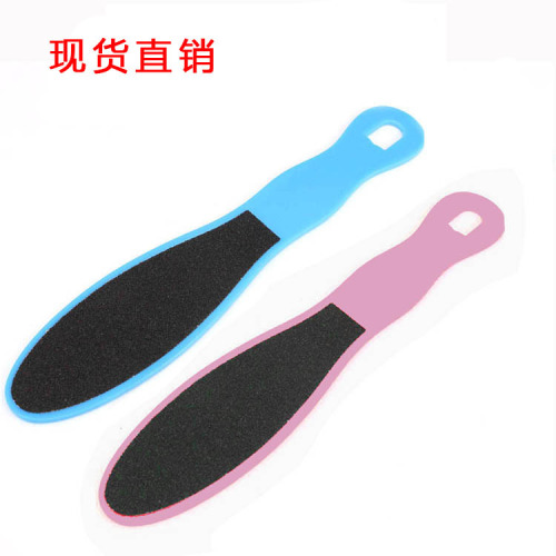 Factory Direct Sales Color Plastic Handle Foot Rub Double-Sided Multifunctional Frosted Foot File Nail File Strip 