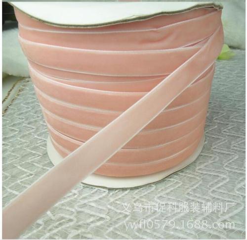 spot supply color more than 1cm wide single-sided velvet ribbon velvet flocking ribbon