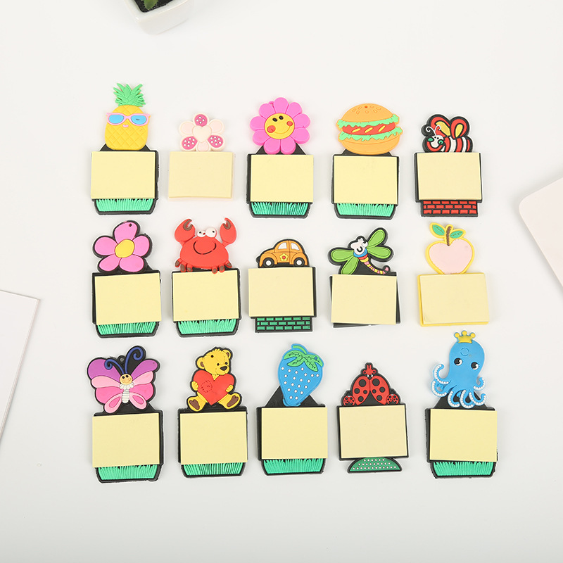 创意pvc软胶便签本N次贴 卡通水果便利贴记事贴冰箱贴留言本批发