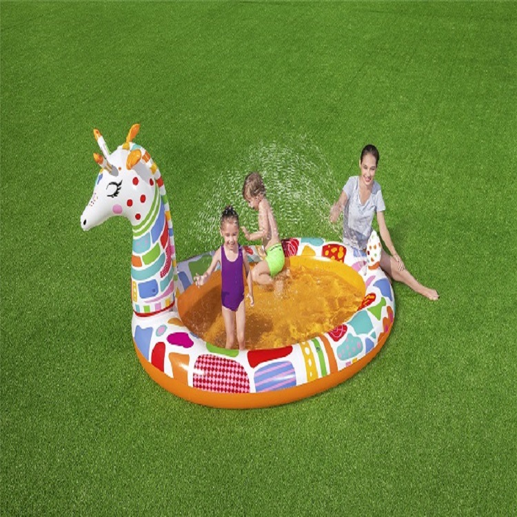 Bestway 53089 长颈鹿喷水戏水池 充气游泳池 儿童喷水池