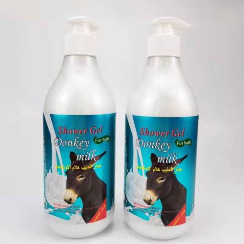 factory wholesale cross-border foreign trade 600ml donkey milk bath lotion donkey milk shower gel shower gel