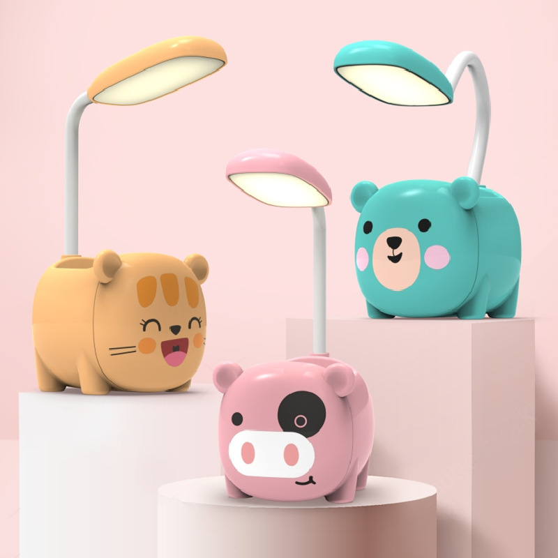 卡通动物小熊LED折叠台灯 学习护眼充电小夜灯 儿童礼品定制logo