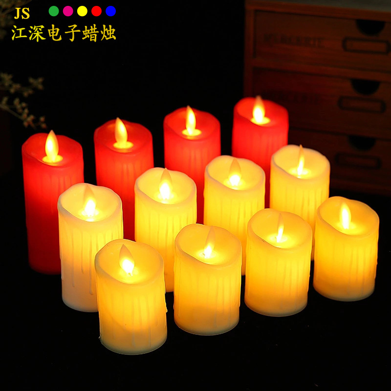 批发仿真摇摆流泪电子蜡烛led蜡烛灯求婚表白道具春节家用蜡