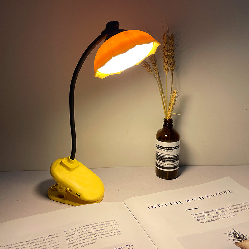 LED台灯创意折叠学习书灯USB充电护眼床头儿童阅读灯夹子台灯