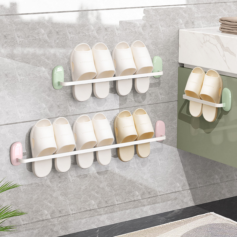 拖鞋架浴室免打孔壁挂式墙壁厕所鞋子家用收纳卫生间沥水鞋架