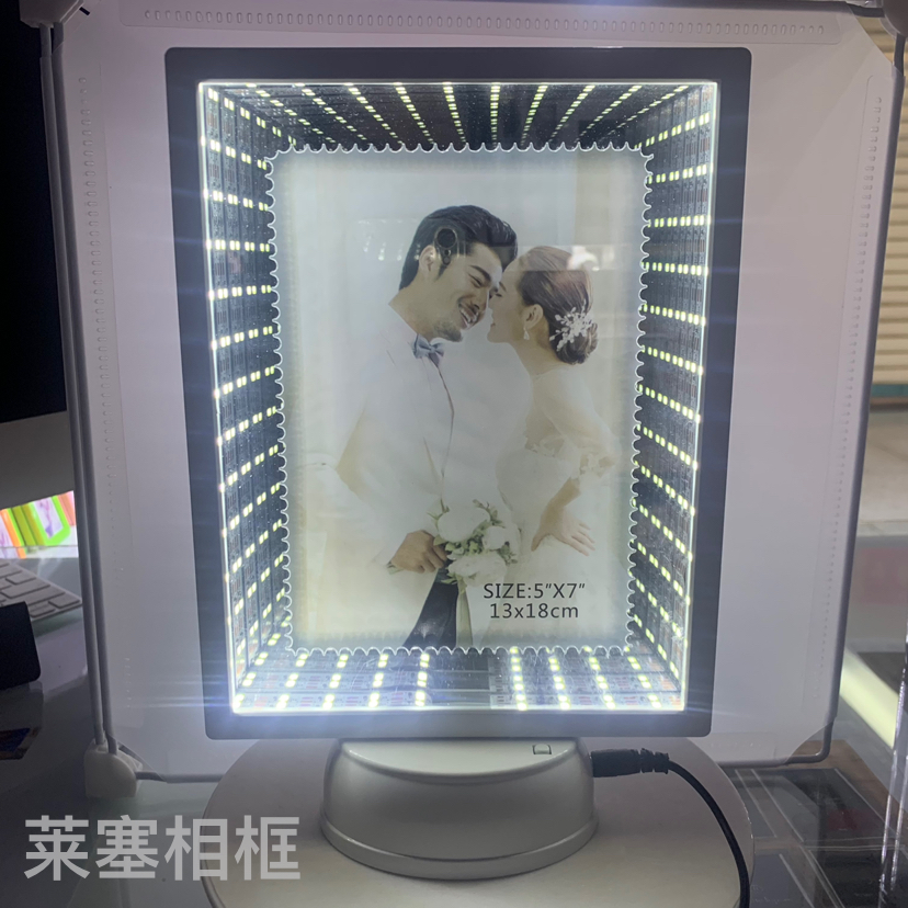 长方形LED灯创意摆件工艺品装饰家居客厅卧室照片魔镜相框