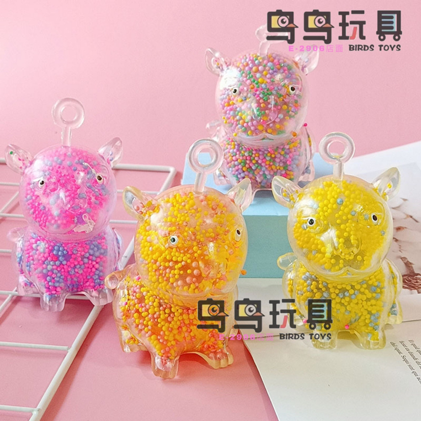 TPR软胶带灯闪光泡沫粒子小老虎捏捏乐发泄减压空气球闪光玩具