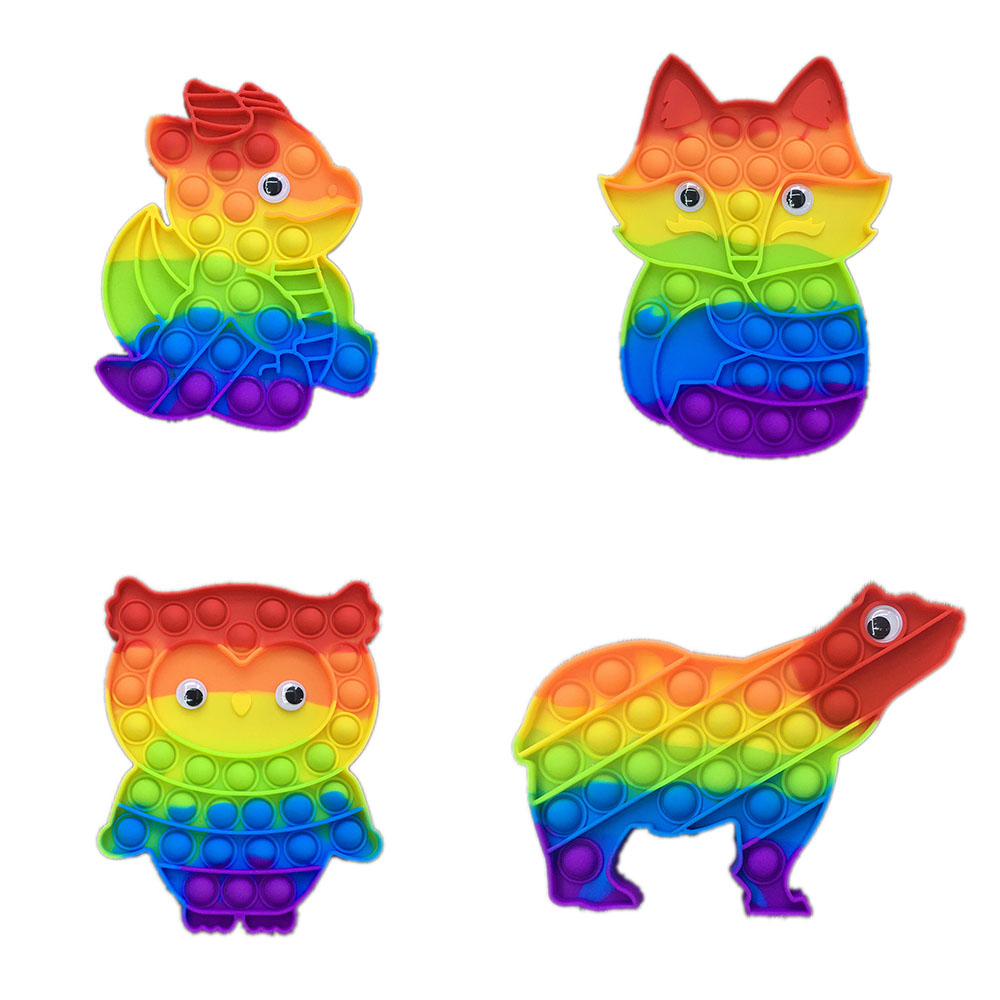 彩虹糖果色小飞龙狐狸猫头鹰涂涂无尾熊动物灭鼠先锋儿童益智玩具