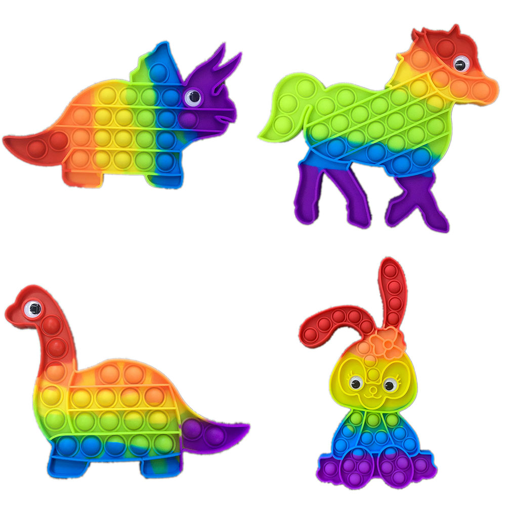小马三角龙恐龙星黛露动物带眼睛灭鼠先锋儿童益智解压泡泡乐玩具