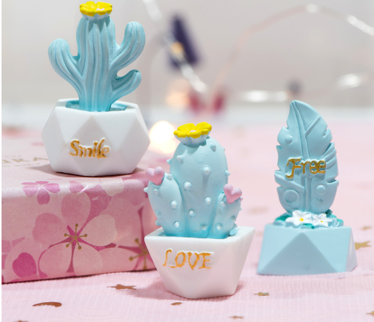 微景观少女心多肉植物仙人掌摆件 礼品礼物工艺品配件钥匙扣挂件