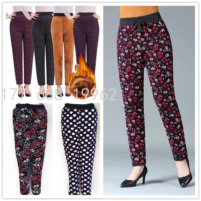 新款冬季中老年加绒棉裤女装妈妈装老太太大妈裤子农村赶集地摊货