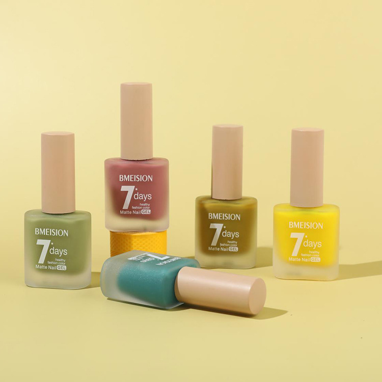 网红秋冬磨砂指甲油批发 持久不可剥裸色显白免烤快干哑光指甲油