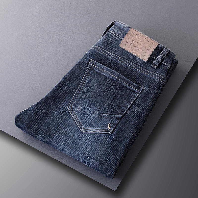 欧洲站2021秋季新款牛仔裤男商务直筒男士长裤子青年休闲高端男裤