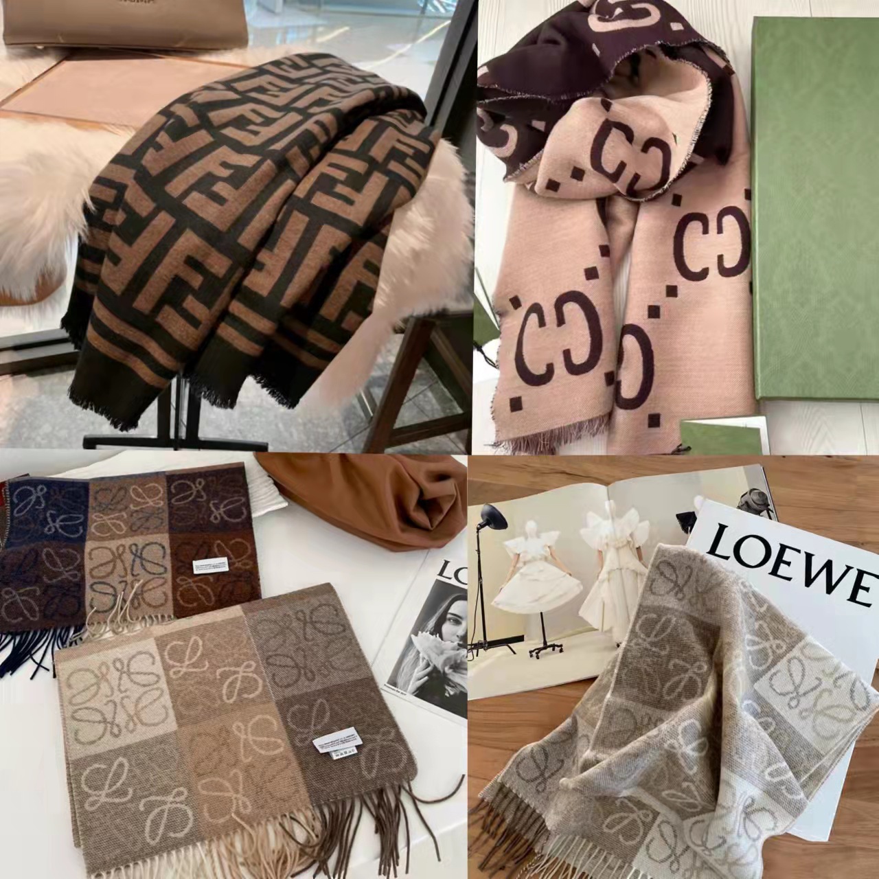 直播微商韩版冬季爆款羊绒围巾双面保暖加厚围脖羊毛披肩图案潮牌