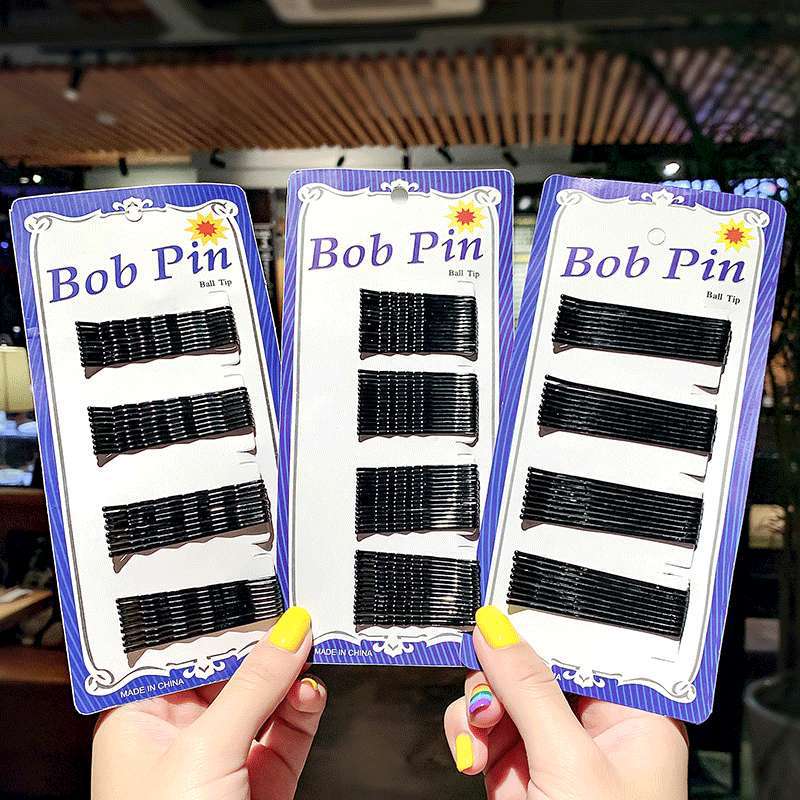 蓝卡喷漆黑色钢丝发夹波浪一字夹 新娘隐形盘发夹发饰 精品店货源