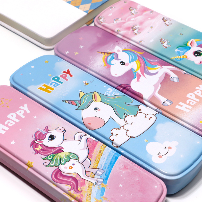 可爱小马文具盒马口铁双层铅笔盒学生文具笔盒跑江湖也是笔袋直供