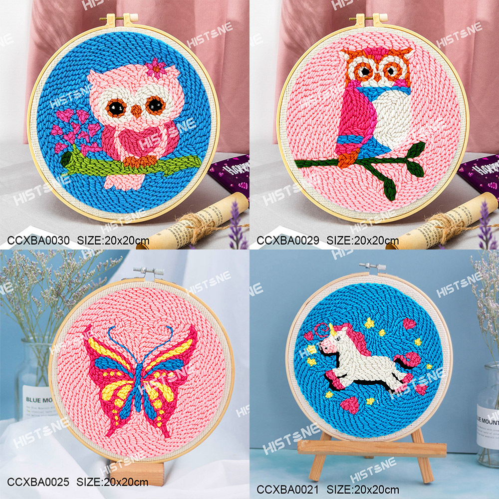 俄罗斯戳戳绣手工绣毛线diy材料包卡通刺绣搓搓绣墩绣毛线画 外贸