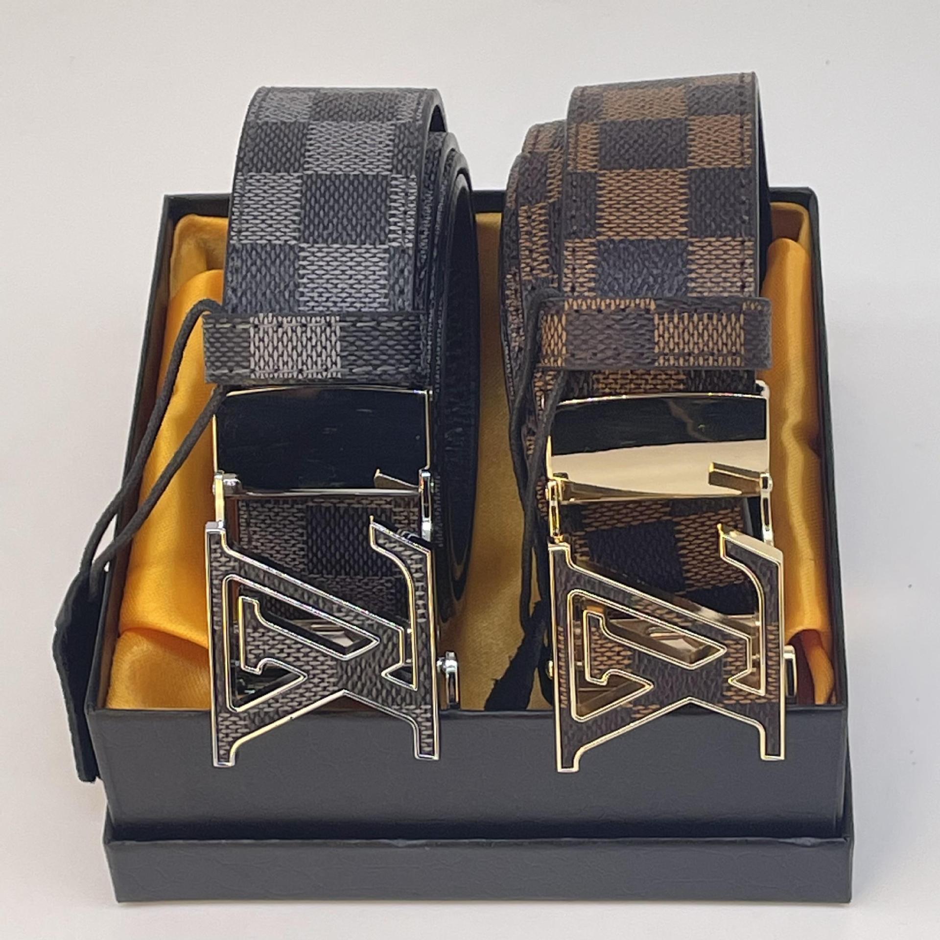 新款男士皮带头层牛皮高档自动扣腰带懒人皮带中青年腰带