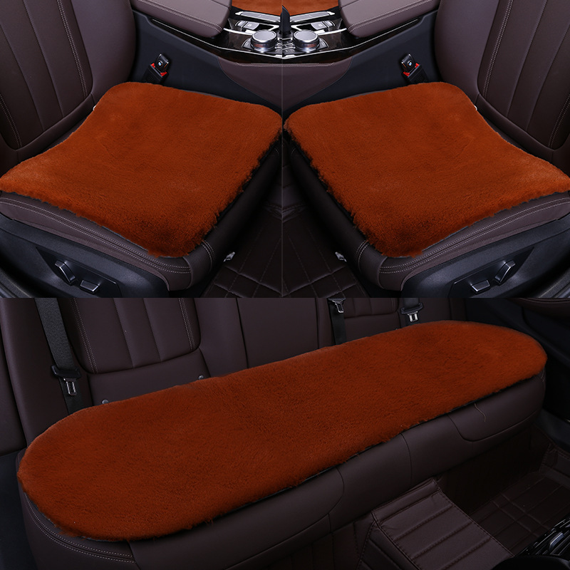 汽车坐垫仿兔毛小三件柔软舒适毛绒坐垫无靠背加厚坐垫沙发垫椅垫