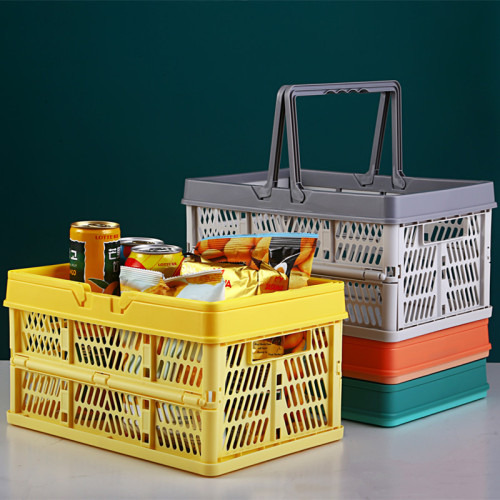plastic portable folding basket household kitchen fruit and vegetable basket living room toy storage basket car trunk storage basket