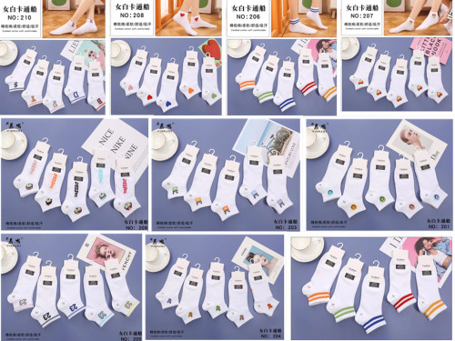Socks Female Ins Spring and Summer Thin White Sports Fashion Socks Cartoon bear Rabbit Socks Wholesale for Foreign Trade 