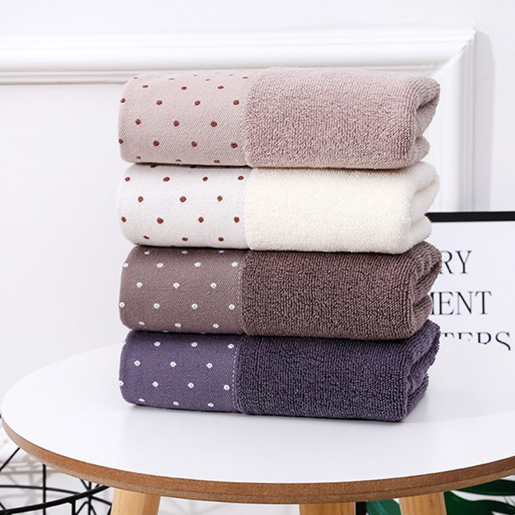 素色波点棉毛巾 男女成人洗脸巾吸水柔软面巾酒店毛巾批发定制