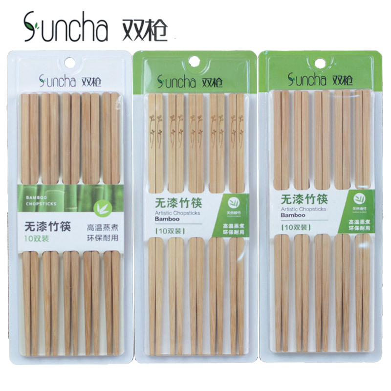 厂家批发抖音网红直播 双枪筷子餐具无漆家用酒店地摊货源 竹筷子