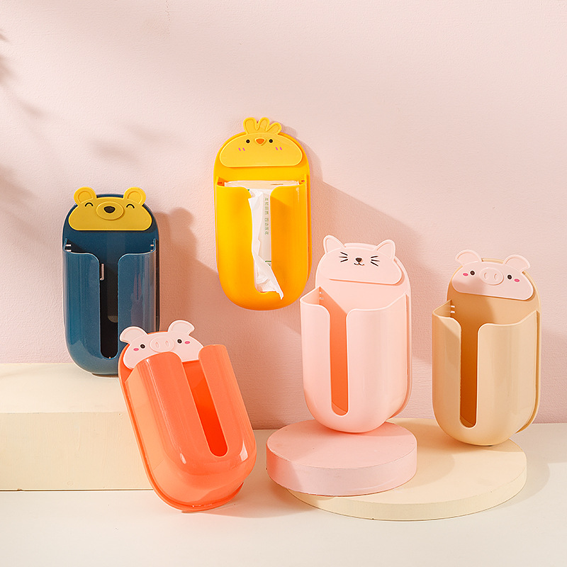 创意壁挂垃圾袋抽纸收纳盒厨房抽纸盒卫生间无痕壁挂式纸巾盒