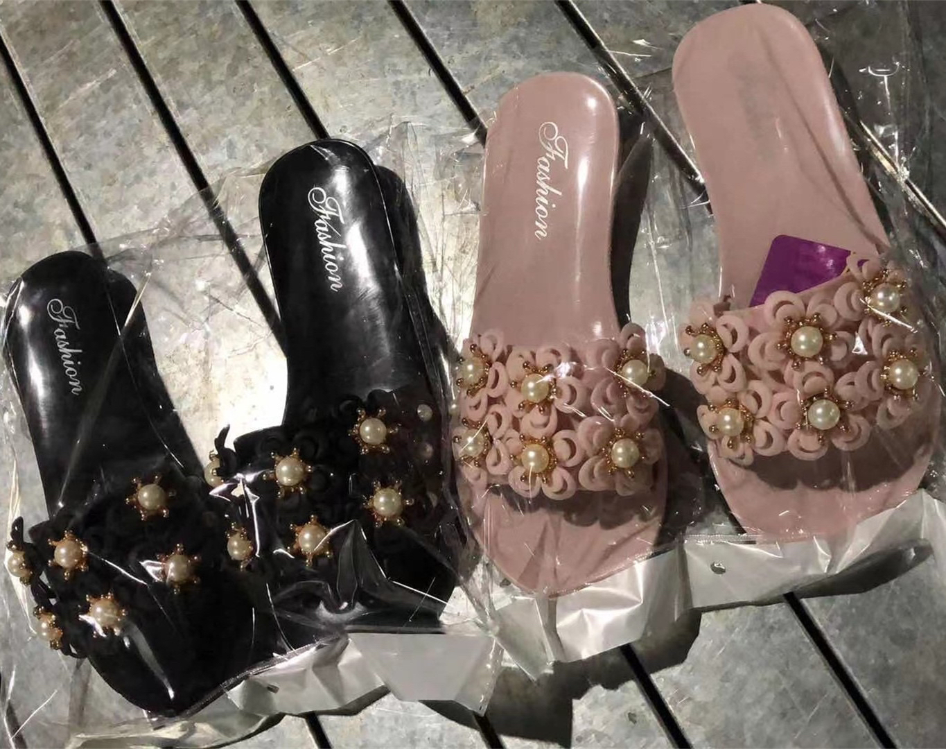 水晶拖鞋女夏网红INS韩版外穿沙滩凉拖鞋时尚百搭一字平底拖鞋潮