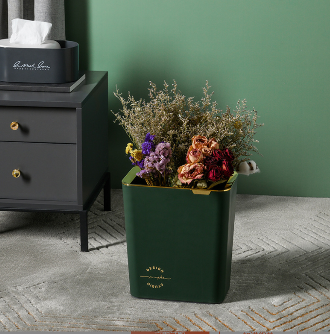 无盖方形压圈式垃圾筒纸篓外贸专供