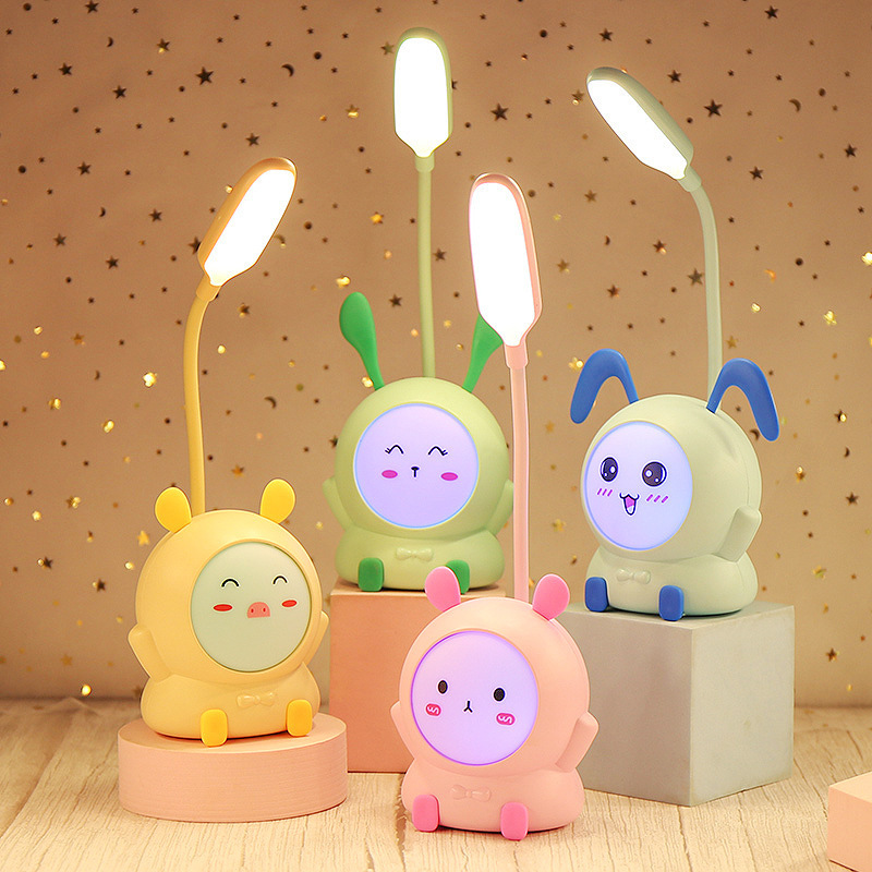 新款卡通充电式卧室床头台灯小夜灯 学生阅读学习护眼灯USB灯
