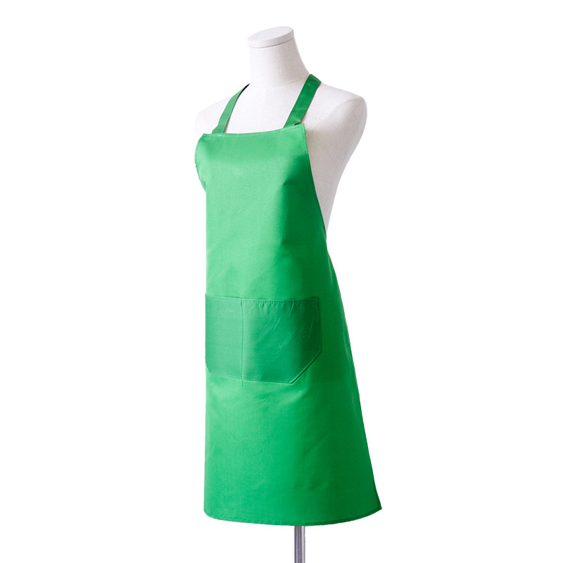 【厂家现货】桃皮绒围裙可定制LOGO印字礼品广告围裙定做挂脖围裙