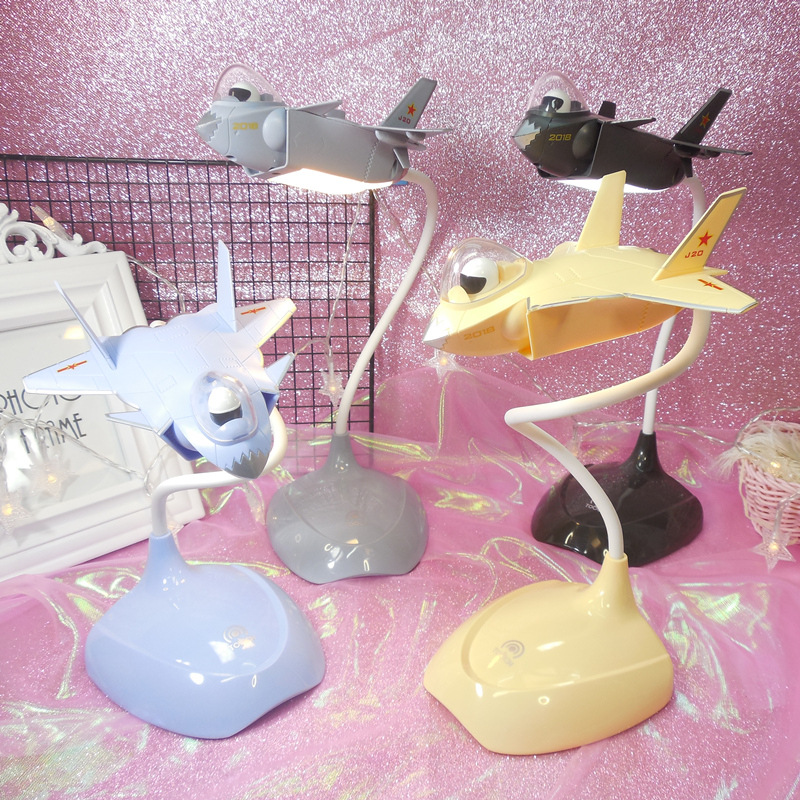 歼20隐形战机LED触摸充电灯 迷你模型战斗机台灯usb充电小夜灯