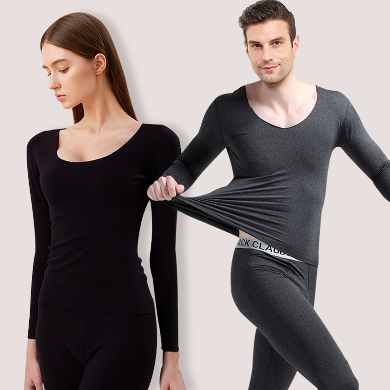 男士女士加绒磨毛保暖内衣套装无痕保暖内衣男德绒保暖内衣