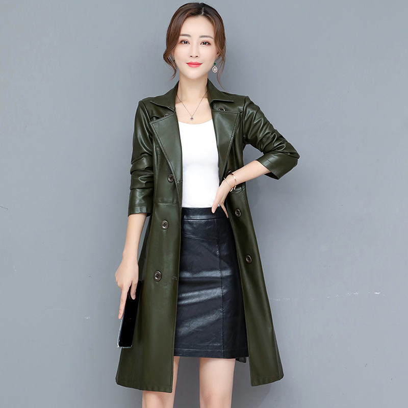 2021秋冬新款海宁真皮皮衣女中长款时尚绵羊皮风衣大码显瘦皮外套