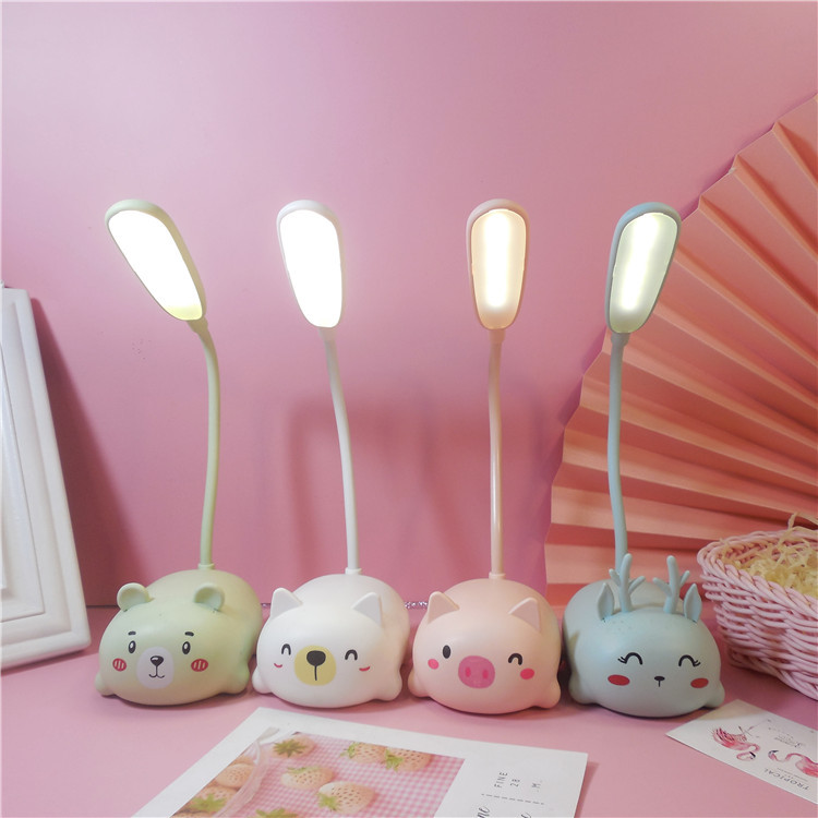 卡通兔子台灯创意折叠小台灯学生学习护眼书灯USB充电迷你小夜灯