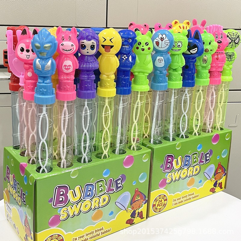 卡通泡泡甩棒儿童七彩吹泡泡水户外玩具义乌地摊夜市公园广场批发