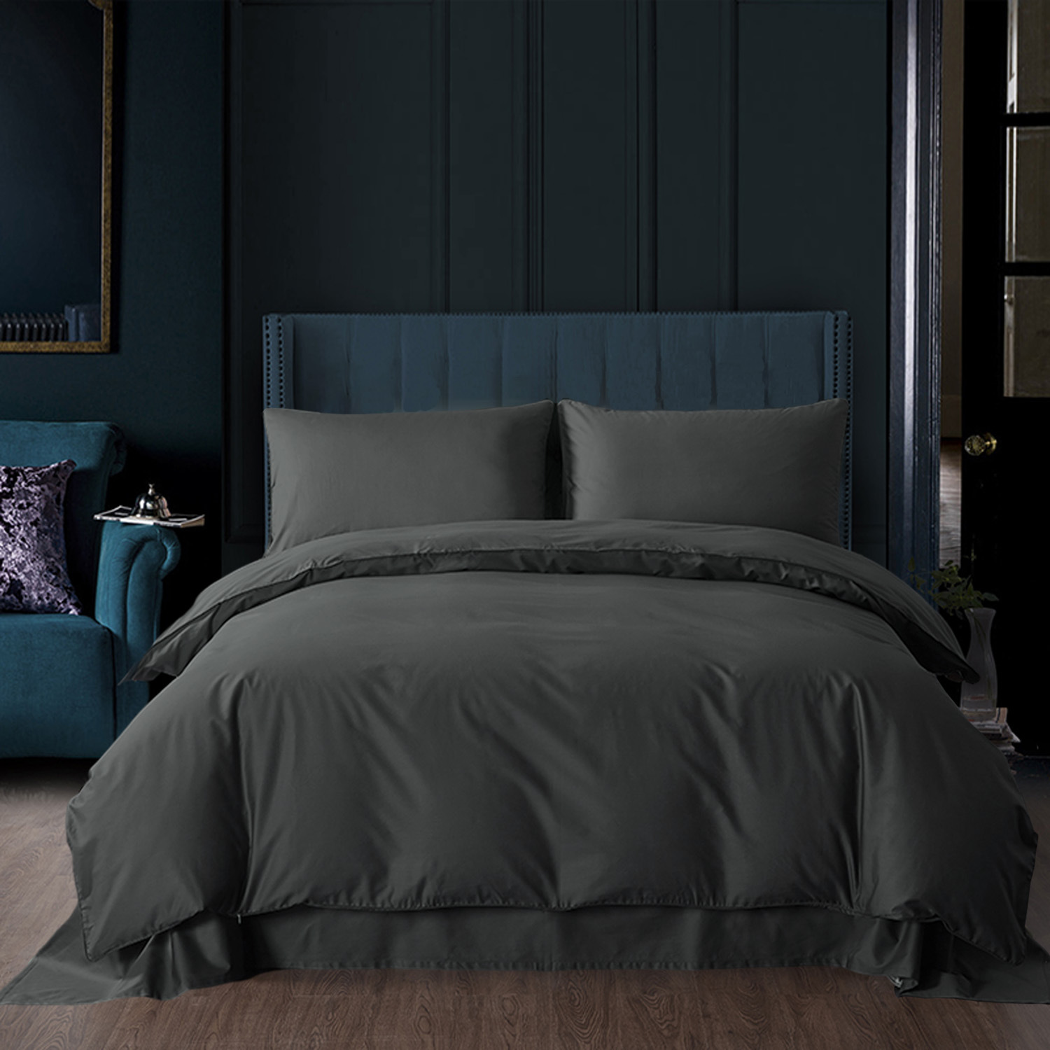 外贸1.8米全棉被套单件 跨境亚马逊纯棉家纺1.5 北美纯色床上用品