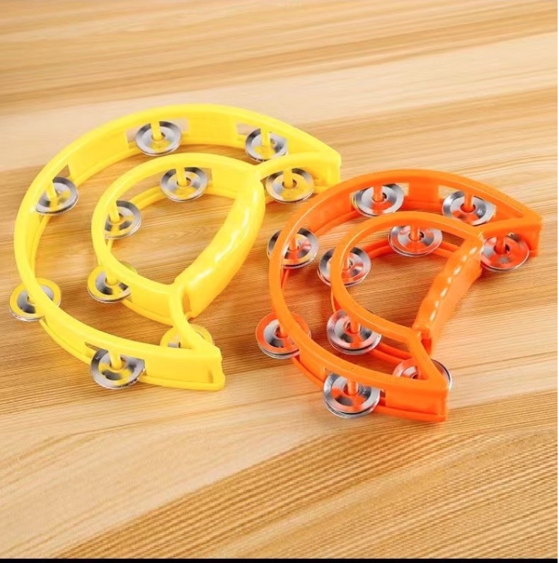 KTV演唱会单圈铃鼓幼儿园老师教具儿童演出乐器手摇铃助威玩具