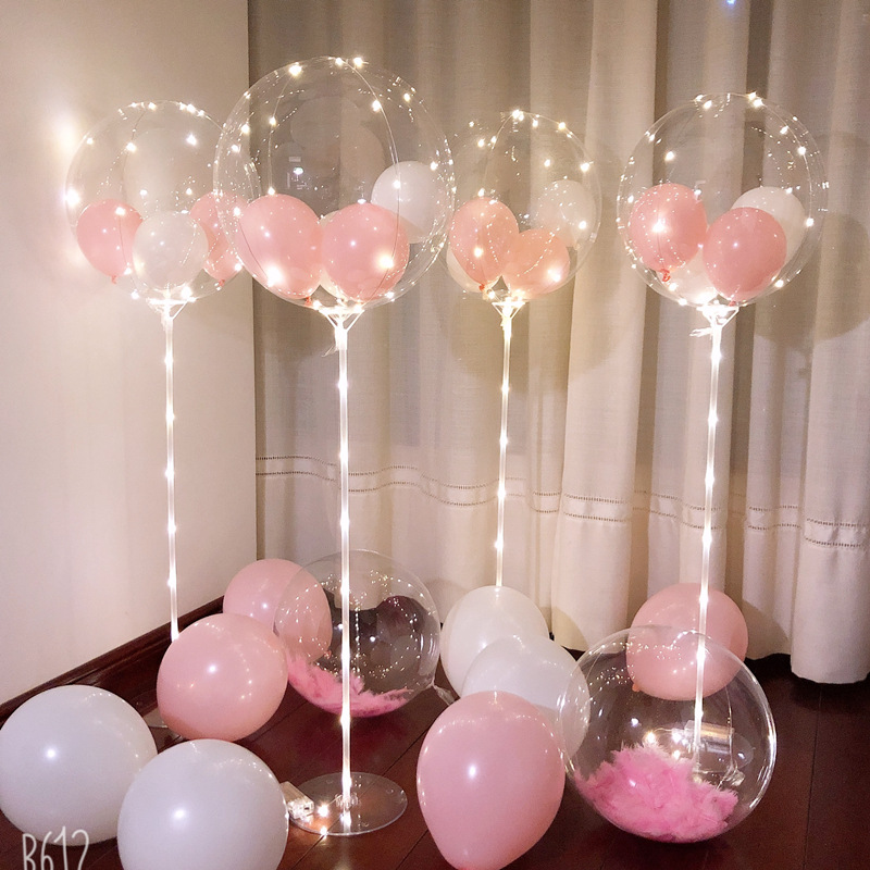 波波球支架托杆子桌飘生日婚庆派对布置装饰用品道具70cm气球立柱