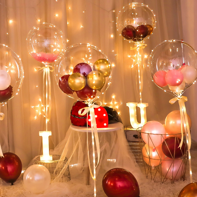 结婚礼发光波波球新房婚房装饰生日气球场景布置婚庆用品大全