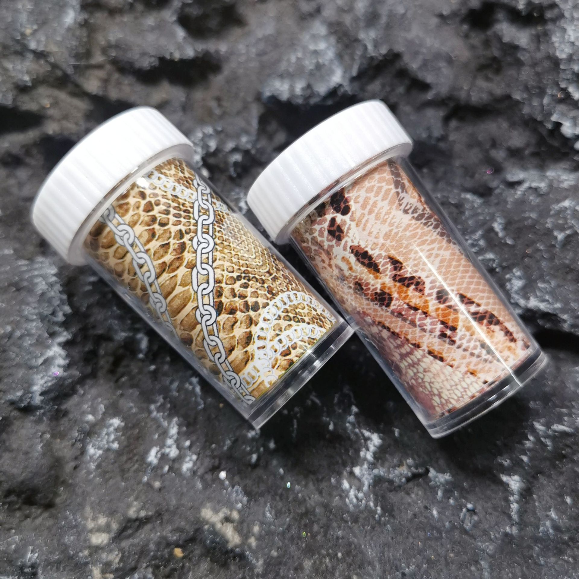 美甲蛇纹花朵系列瓶装星空纸玳瑁链条转印纸贴花大理石透明贴纸