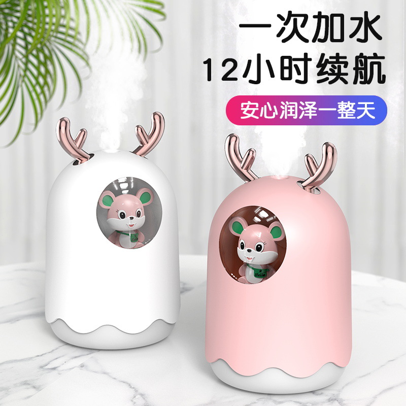 家用USB迷你香薰加湿器 车载负离子超声波加湿器 卡通萌宠加湿器