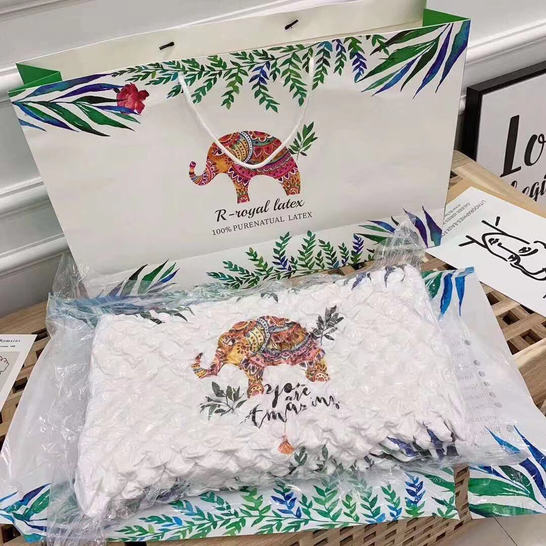 新皇家泰国大象乳胶枕天然乳胶枕头枕芯礼品微商团购批发直播代发